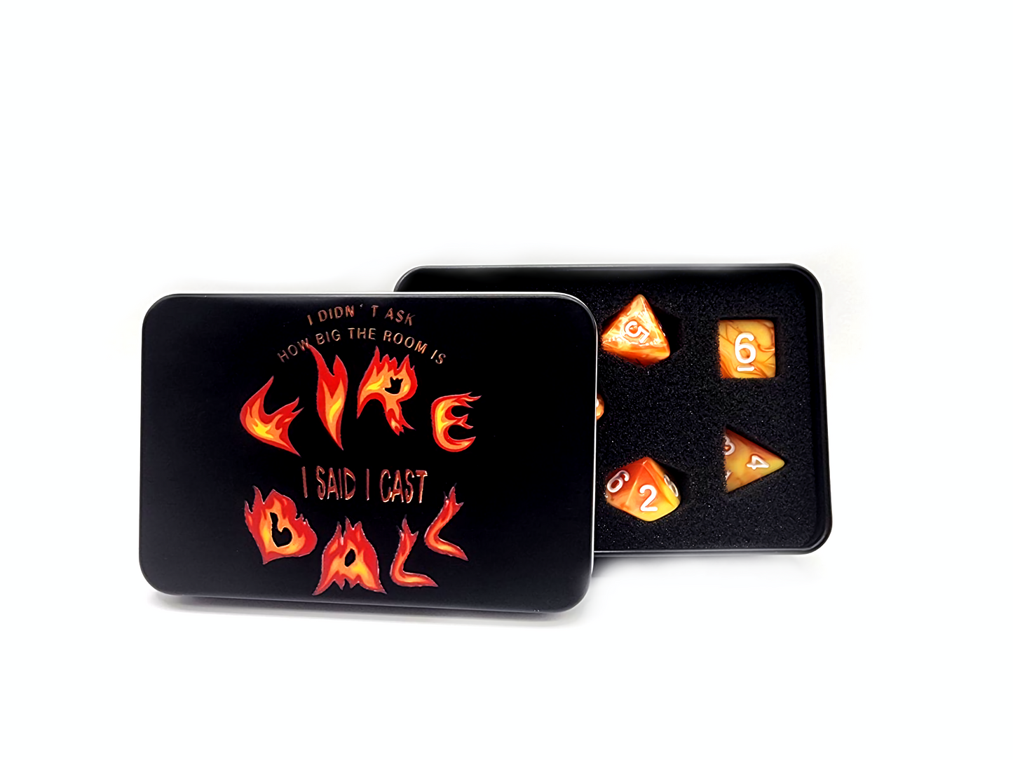 Dice set and Graphic tin