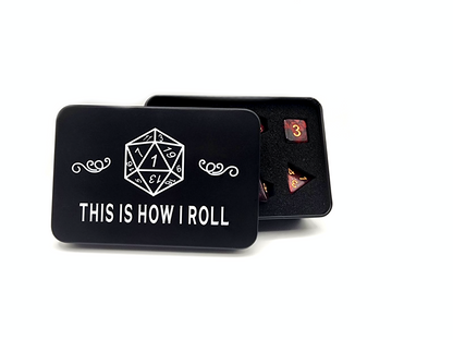 Dice set and Graphic tin