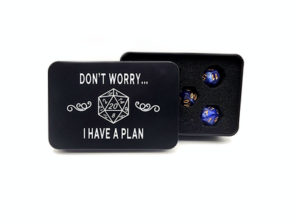 Dice set and Graphic tin