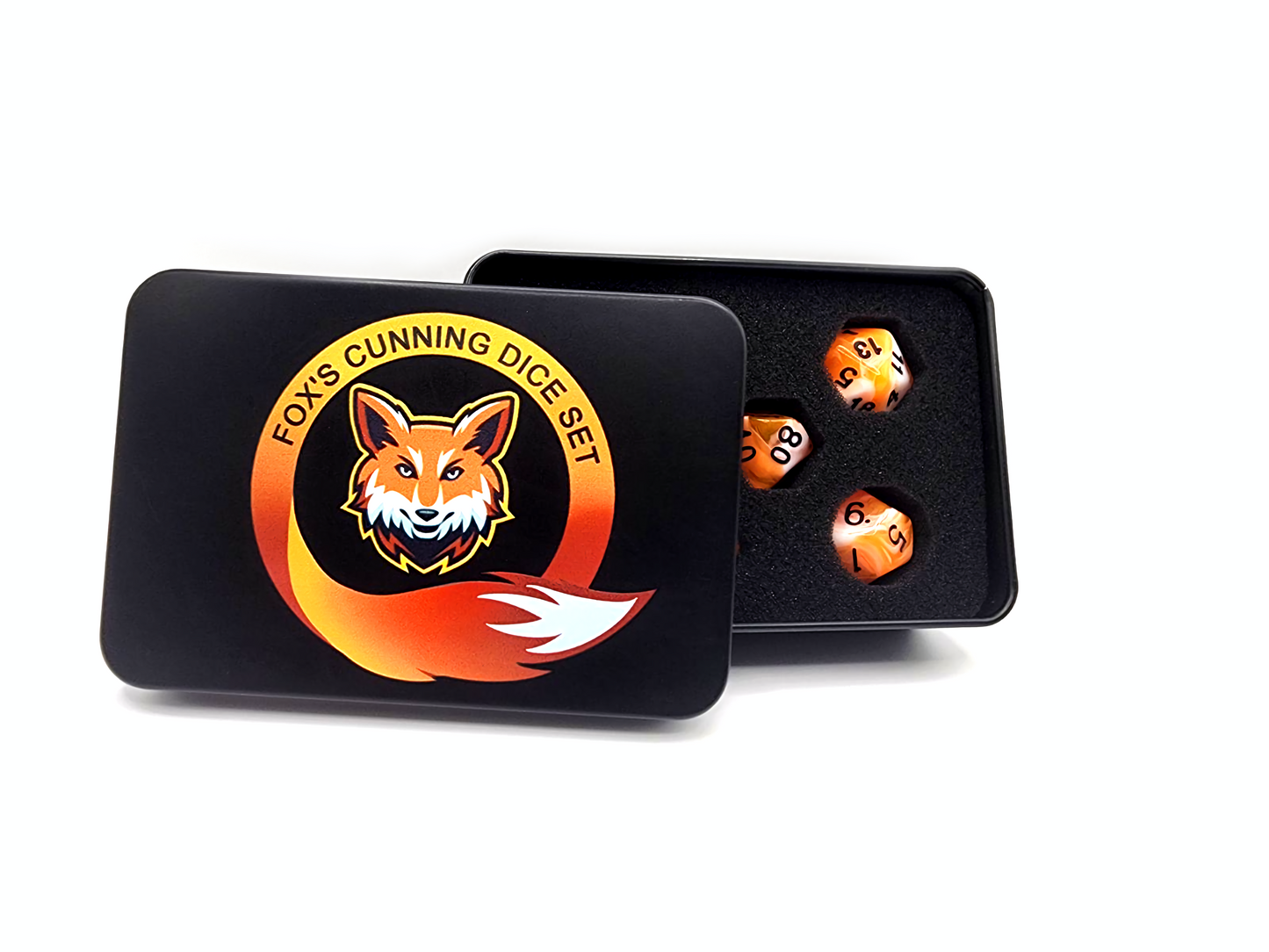 Dice set and Graphic tin